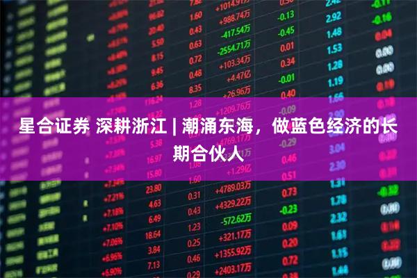 星合证券 深耕浙江 | 潮涌东海，做蓝色经济的长期合伙人
